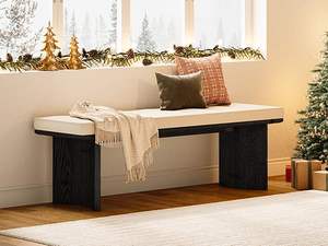 <span class=keywords><strong>Banco</strong></span> de pie de cama Tribesigns de 55 pulgadas de madera maciza con cojín extraíble para sentarse en el dormitorio principal - Product Image 5