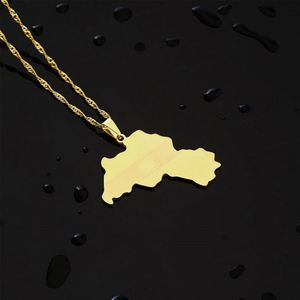 สร้อยคอทองคำแท้ 18K ดีไซน์ทันสมัย ป้องกันการหมอง พร้อมจี้รูปแผนที่เคอร์ดิสถาน ทำจากสแตนเลสแท้ สำหรับผู้หญิง ผู้ชาย และเด็กผู้หญิง - Product Image 6