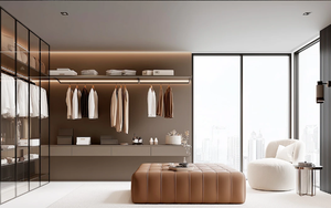 Armoire de chambre à coucher de villa moderne personnalisable, écologique, gain de place, grande capacité, armoires de rangement modulaires pour vêtements - Product Image 2