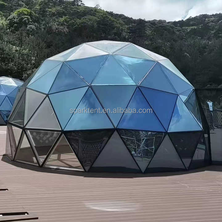 ガラスドームテント、透明ガラス測地線ドーム、6m 7mジオドーム