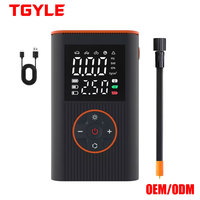 Gonfleur de pneus portable sans fil 150 PSI avec manomètre numérique rechargeable et lumière d'urgence pour voiture