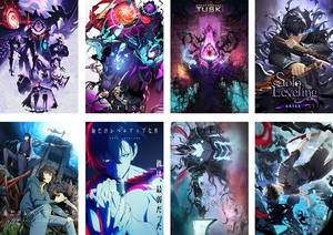 8 pièces/ensemble 42*29CM dessin animé chaud <span class=keywords><strong>Solo</strong></span> nivellement Sung Jin Woo affiches décoration murale Anime affiche jouets - Product Image 6