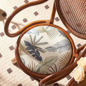 Chaise de salle à manger en rotin naturel tissé à la main en bord de mer, <span class=keywords><strong>fauteuil</strong></span> en osier avec coussin pour café / café-restaurant - Product Image 4
