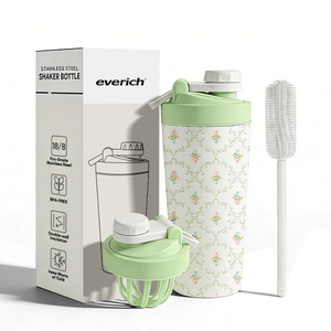 Nuovo Design Borracce Shaker in Acciaio Inossidabile Rosa con Doppio Isolamento Sottovuoto per Palestra e Fitness - Product Image 2