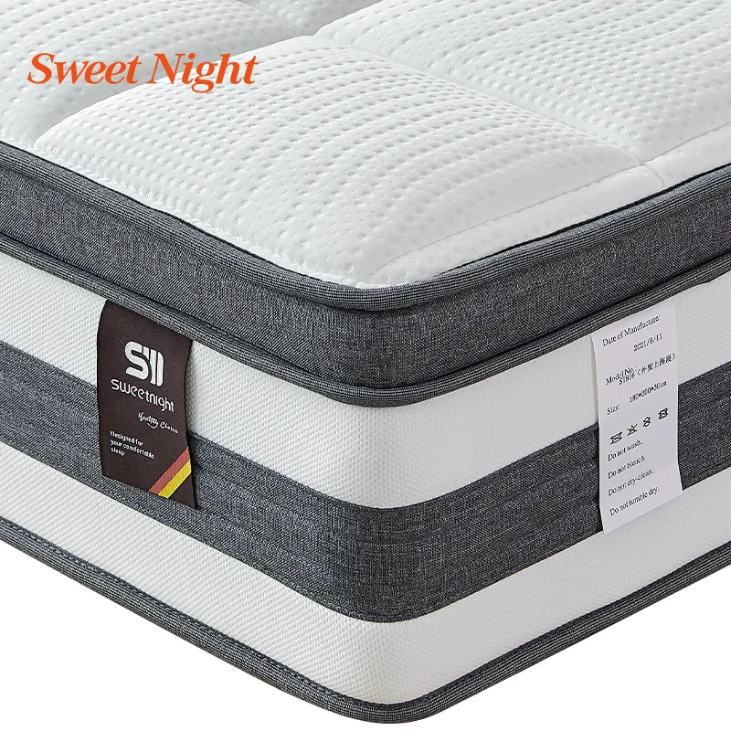 Matelas à ressorts ensachés en zone roulée dans une boîte Matelas de lit en éponge à double mousse coréenne Matelas de lit d'hôtel