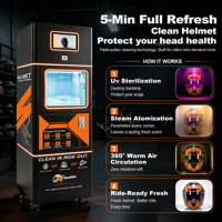 Distributore Automatico per la Pulizia di Caschi Moto con Sterilizzazione UVC, Touchscreen, Gestione Basata su Cloud SDK e Pagamenti Multipli