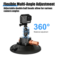 Support de fixation Magic Arm pour voiture avec ventouse, capacité de charge de 70 kg, filetage universel 1/4 pouce pour appareils photo reflex numériques et caméras d'action