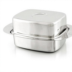 Stainless Steel Square Food <b>Container</b> With Clip-On Lid Stackable Microwave Safe For Travel And <b>Fridge</b> Use - Product Image 1
