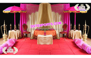 Indian Wedding Sangeet Stage <b>Backdrop</b> Curtain <b>Backdrop</b> for Indian Wedding Sangeet Stage Colorful Themed <b>Backdrop</b> for Mehndi - Product Image 2