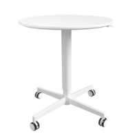 OMNI Table ronde réglable pour petit espace Bureau mobile pneumatique moderne avec roulettes Bureau d'ordinateur portable pour la maison/le bureau