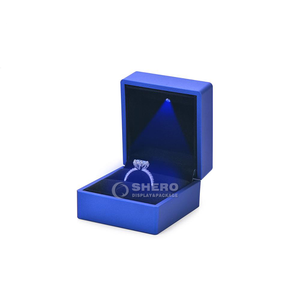 Red Blue Black Luxury Wholesale Blue Custom Plastic Led Light Boxes for Necklace Bracelet Ring Earrings Boxes Jewelry Box - Product Image 3
