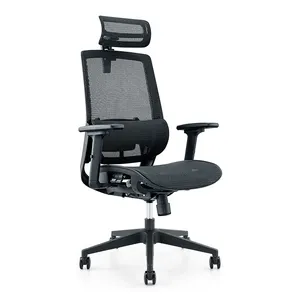 Modern Executive Ergonomic Office Chair With Comfortable Armrests And Lumbar Support Adjustable Swivel Mesh Fabric Material