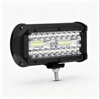 Barre lumineuse de travail LED à triple rangée de 6,6 pouces 120W, étanche IP68, 12-48V, 4800lm, lampe de conduite auxiliaire pour voiture tout-terrain, camion, chariot élévateur