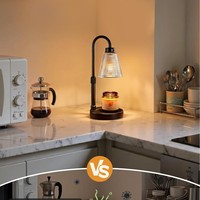 Lampe à cire fondante rétractable, design rétro sans flamme avec chauffe-bougie aromatique réglable, veilleuse minimaliste pour décoration cadeau