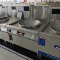 Wok à induction haute puissance de qualité commerciale pour cuisines de restaurant, brûleur unique, grande capacité, chaudière à frire 380V, 15kW