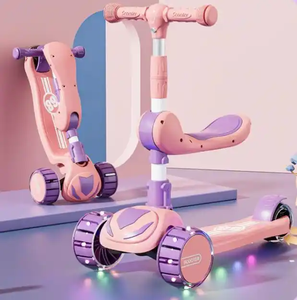 Di alta qualità Multi-funzionale bambini Kick Scooter a pedale per bambini <span class=keywords><strong>3</strong></span> in 1 PU tre ruote Scooter elettrico <span class=keywords><strong>bambino</strong></span> 2 Kg 60 Kg - Product Image 6