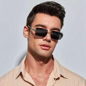 S502 Nouvelles Lunettes de Soleil de Luxe Tendance, Monture Carrée Sans Cadre, Designer, Hommes Femmes, Vente en Gros, Haute Qualité, Marque Tendance, UV400 - Product Image 3