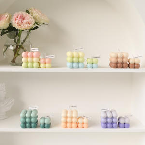 प्यारा बुलबुला उपहार बेडरूम ट्रे सजावट रूबिक के क्यूब थोक निजी लेबल सोया मोम सुगंधित मोमबत्तियाँ - Product Image 4