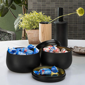 Роскошные матовые черные банки для свечей с металлическими крышками под золото и серебро, пустые контейнеры для свечей - Product Image 3