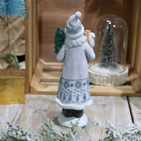 Harz Handwerk Statue Santa Eichhörnchen Weihnachts baum Schneemann tragen Geschenke Dekoration