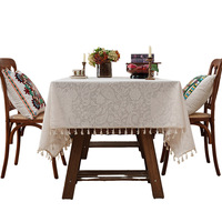 Nappe en polyester gaufré de style américain, imprimé floral, pour table à manger, housse de table décorative anti-poussière, nappe de table basse