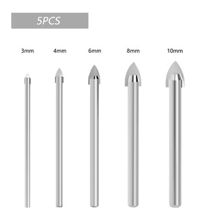 LAVIE Triangular <b>Drill</b> <b>Bit</b> <b>Set</b> 3mm 4mm 6mm 8mm 10mm For <b>Masonry</b> Tile Ceramic Wall Drilling - Product Image 1