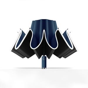 Parapluie inversé créatif à 10 baleines en vinyle, réfléchissant, pour affaires, avec logo imprimé, publicitaire - Product Image 1