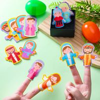 Religieux personnalisé Jésus chrétien crèche scène Bible jouets feutre marionnettes à doigt pour enfants fête de Pâques remplisseurs d'oeufs