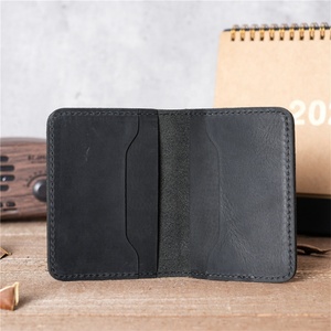 Boshiho Genuine Leather Bifold Card Holder Minimalist Slim Card Holder Folding Design <b>Wallet</b> - Product Image 5