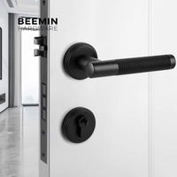 Poignée de porte moderne en laiton massif, sur mesure, bronze antique, avec serrure magnétique silencieuse, pour projets hôteliers de type boutique