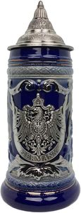 Essence Europe 0,6 litros OktoberfestHaus alemán Adler (águila) Stein <span class=keywords><strong>cerveza</strong></span> taza carbón negro cerámica Metal para vino - Product Image 6