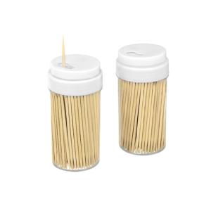 โลหะ zahnstocher 2 spenderdosen holz 2x100 stück - Product Image 1