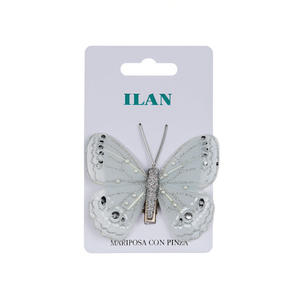 Farfalla Ilan con clip da 8 cm per copricapo da sposa - Product Image 1