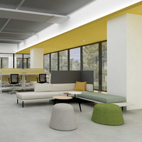 Sofás seccionales modulares de lujo para oficina, muebles de tela, sofás con respaldo alto