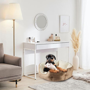 Hersteller niedlich einzigartige bequeme Anti-Stress runde Hund Katzen bett kleine Größe beige Farbe warme Winter Plüsch Haustier Bett - Product Image 2
