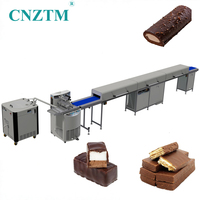 Machine automatique d'enrobage au chocolat pour gâteaux, rouleaux de gâteaux, mini-gâteaux, beignets, gaufrettes, ligne de recouvrement au chocolat