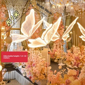 Accessoires de décoration de salle de mariage, papillons en plastique illuminés, lumières de plafond pour allée, avec lumière jaune pour la zone de réception de mariage - Product Image 5