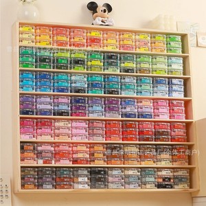 Wooden Multi Tier Storage Rack For Perler Beads Nail Art Supplies <b>Desktop</b> Organizer Rectangular Display <b>Shelf</b> - Product Image 3
