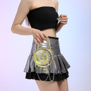 Nova Bolsa de Ombro Mini 2026 Feminina, Estilo Despertador, Bolsa de Mão Redonda Pequena com Zíper, Bolsas Transversais de Corrente em PU - Product Image 4