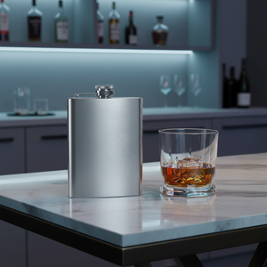 Gourde à liqueur portable en acier inoxydable noir mat de 6 oz pour whisky et spiritueux – Vente en gros - Product Image 4