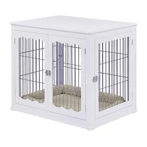 Pet crate end table wooden dog crate