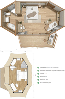 Chalet de luxe préfabriqué pour glamping - Tente Uranus avec salle de bain pour les montagnes orageuses