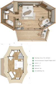 Cottage Prefabbricato di Lusso per Glamping - Tenda Uranus con Bagno per Montagne Tempestose - Product Image 5