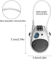 Serrure à câble rétractable en fil d'acier, serrure à combinaison à 3 chiffres, argent, vélo, moto, bagages, casier