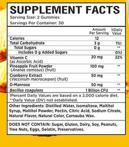 Gommes probiotiques pour l'équilibre féminin pour femmes-Santé vaginale et équilibre du pH pour femmes Supplément gommeux naturel - Product Image 2