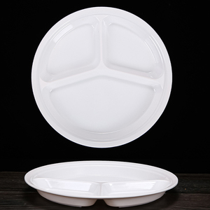 <span class=keywords><strong>Assiette</strong></span> en mélamine à 3 compartiments de 10 pouces pour la restauration, idéale pour la portionnement sûr des aliments et la diététique - Product Image 3
