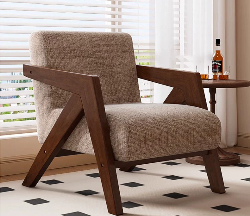 Modern Solid Wood Armchair Durable Lightweight