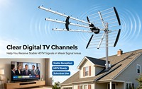 Hochwertige OEM/ODM Langstrecken 125KM Outdoor Digital DVBT2 ATSC ISDBT T-DAB DMB-T HDTV Antenne mit 5G Filter