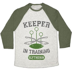 Maglietta da baseball unisex Tri-Blend di Keeper in Training (Slytherin) - Product Image 1