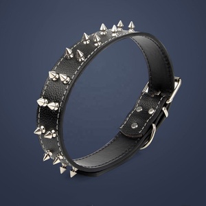 Collar de perro mascota de cuero con tachuelas de gran oferta <span class=keywords><strong>para</strong></span> razas grandes <span class=keywords><strong>Pitbull</strong></span> Doberman M L XL tallas - Product Image 1